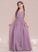 Haley A-LineScoopNeckFloor-LengthChiffonJuniorBridesmaidDressWithRuffle#119580 Junior Bridesmaid Dresses