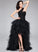 Beading With Prom Dresses One-Shoulder Cascading Ball-Gown/Princess Asymmetrical Tulle Lace Sequins Appliques Nyasia Ruffles