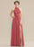 Embellishment A-Line Neckline SplitFront HighNeck Fabric Floor-Length Ruffle Length Silhouette Yamilet Sleeveless Bridesmaid Dresses