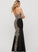 Prom Dresses Stretch Crepe Sequins Judy V-neck Beading Trumpet/Mermaid Floor-Length With