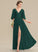 Neckline Fabric V-neck Embellishment Bow(s) Length Silhouette Floor-Length SplitFront A-Line Ruffle Rebekah Bridesmaid Dresses