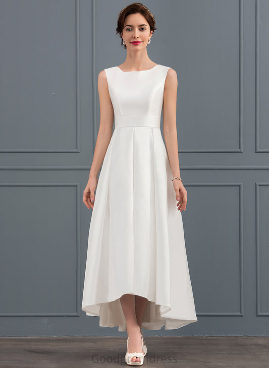 Square Wedding Dresses Wedding A-Line Gillian Asymmetrical Dress Satin