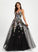 Tulle Train Lace V-neck Prom Dresses Sweep With Ball-Gown/Princess Krista