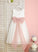 Satin/Tulle Sash/Bow(s)/V With Flower Dress Tea-length Girl Neck Back - A-Line Scoop Sleeveless Flower Girl Dresses Maisie