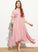 Tea-Length Scoop A-Line Rayna Chiffon Lace Neck Junior Bridesmaid Dresses