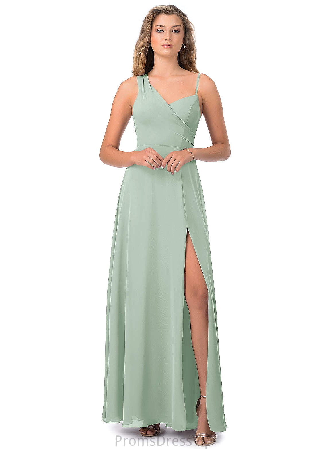 Peyton A-Line/Princess Floor Length Natural Waist Straps Sleeveless Bridesmaid Dresses