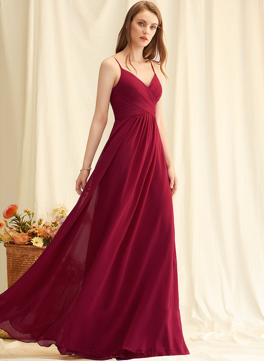 A-Line Silhouette Length Floor-Length Neckline Fabric Embellishment Ruffle V-neck Gracie A-Line/Princess Floor Length Bridesmaid Dresses