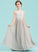 A-Line Floor-Length Scoop Junior Bridesmaid Dresses Kadence Neck Chiffon