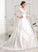 V-neck Beading Chapel Ball-Gown/Princess Dress With Rebekah Satin Wedding Wedding Dresses Train Appliques Lace