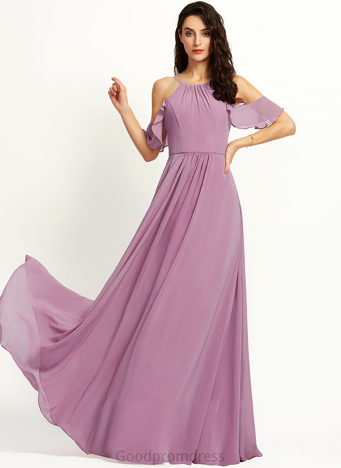 ScoopNeck Silhouette A-Line Pockets Floor-Length Length Fabric Embellishment Neckline Vicky Sweetheart Natural Waist Bridesmaid Dresses