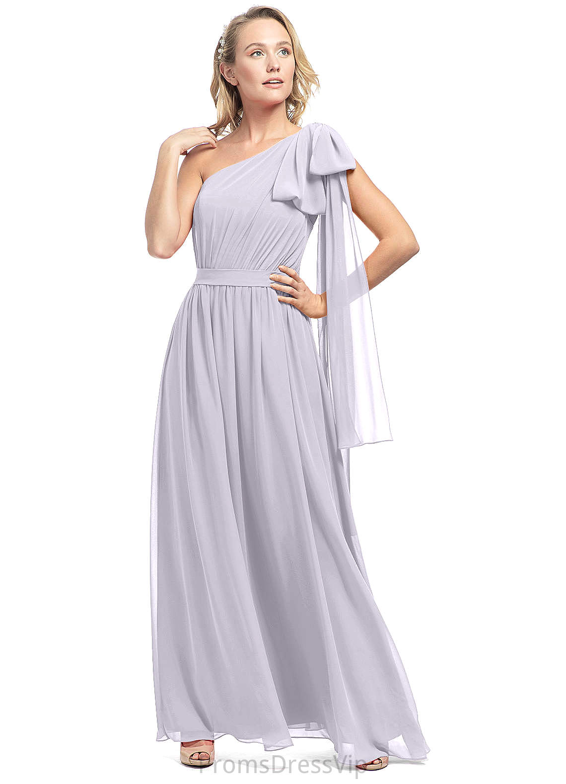 Liz Spaghetti Staps Sleeveless Floor Length Natural Waist A-Line/Princess Bridesmaid Dresses
