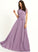 A-Line ScoopNeck Length Straps Lace Fabric Silhouette Neckline Floor-Length Jazmine A-Line/Princess Natural Waist Bridesmaid Dresses