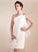 Sheath/Column Chiffon Cascading Wedding Dresses Roselyn One-Shoulder Wedding Ruffles Dress Short/Mini With Beading
