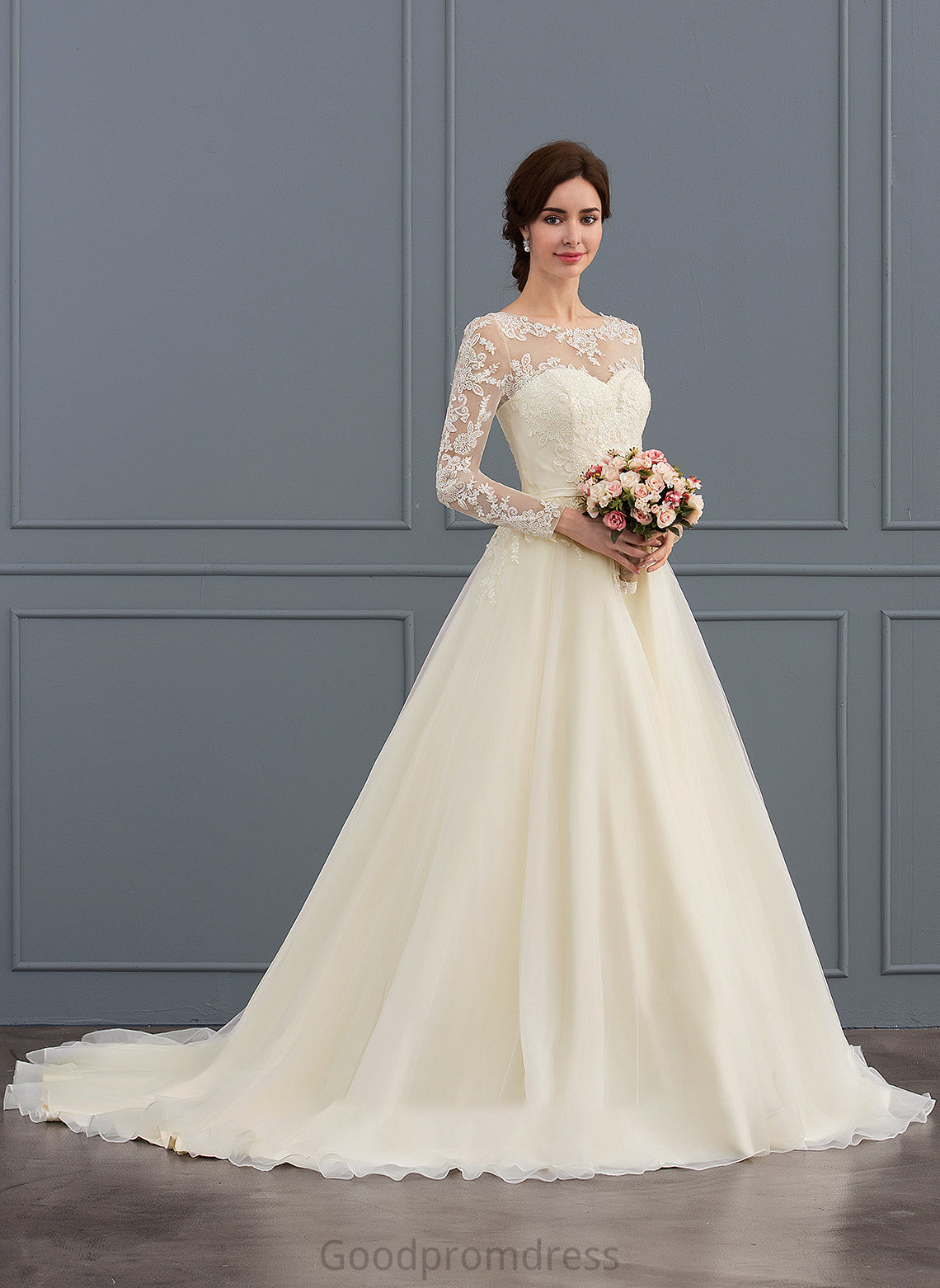 Illusion Ball-Gown/Princess With Kelsie Wedding Dresses Dress Sequins Tulle Beading Lace Court Train Wedding