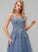 Lace Prom Dresses V-neck Tulle Floor-Length Ball-Gown/Princess Dixie With