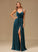 A-Line SplitFront Floor-Length Fabric Silhouette Length Neckline V-neck Embellishment Allison Sleeveless Natural Waist Bridesmaid Dresses