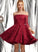 Short/Mini A-Line Homecoming Dresses Ruffle Dress With Homecoming Averie Lace Off-the-Shoulder