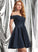With Homecoming Kate A-Line Satin Lace Homecoming Dresses Off-the-Shoulder Short/Mini Dress