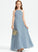 Floor-Length Martha Ruffle Scoop Chiffon A-Line Neck Junior Bridesmaid Dresses With
