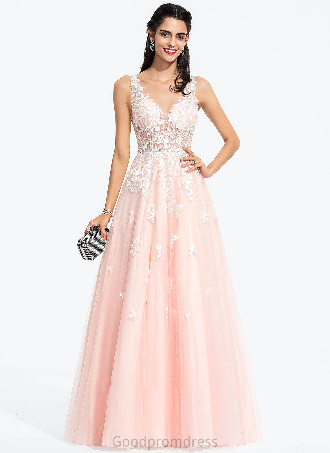 Floor-Length Wedding Dresses Beading Ball-Gown/Princess With Tulle Dress Shiloh Sequins V-neck Wedding