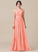 One-Shoulder Ruffle Fabric Length Neckline Embellishment A-Line Floor-Length Silhouette Ashtyn Sleeveless Spaghetti Staps Bridesmaid Dresses