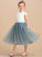Girl Dress Neck Scoop A-Line Sleeveless Tulle/Lace Flower Girl Dresses Raelynn - Flower Tea-length