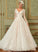 Ball-Gown/Princess Train Wedding Nathaly Dress V-neck Lace Wedding Dresses Sweep Tulle