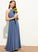 Carina Neck Scoop Ruffle A-Line Chiffon With Floor-Length Junior Bridesmaid Dresses