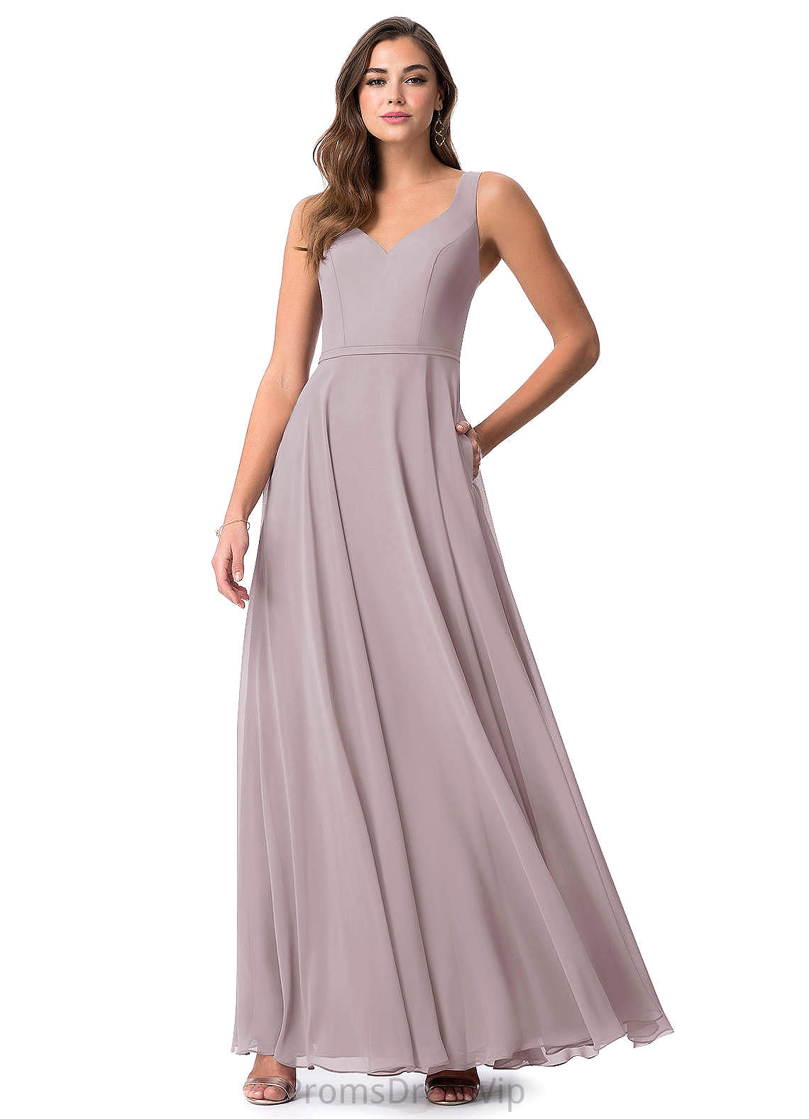 Sofia A-Line/Princess V-Neck Natural Waist Floor Length Bridesmaid Dresses