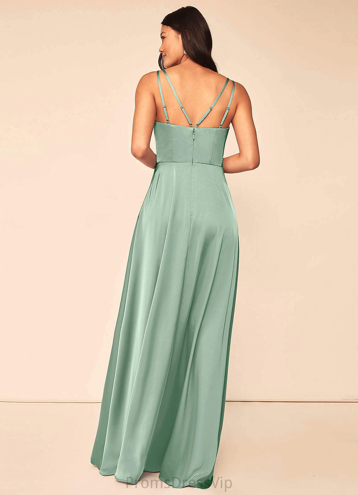 Lacey Sleeveless Natural Waist A-Line/Princess Floor Length Scoop Bridesmaid Dresses