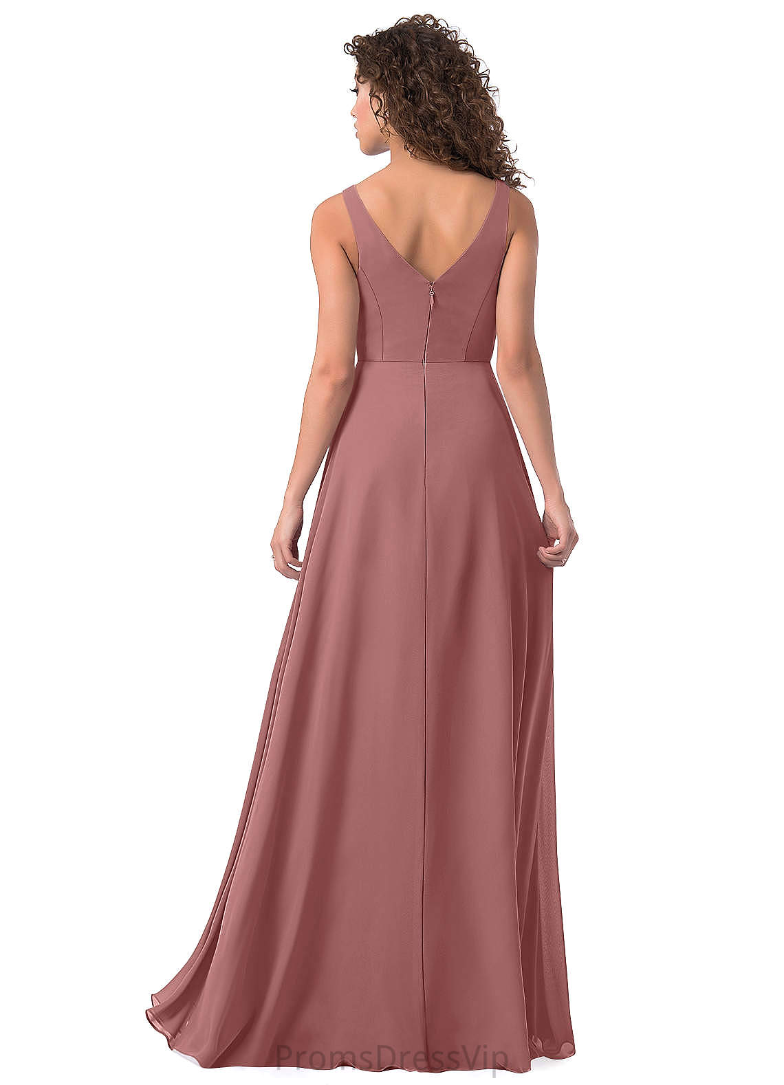 Stephany A-Line/Princess Floor Length Natural Waist Straps Sleeveless Bridesmaid Dresses