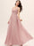 A-Line Ruffle Length Neckline Embellishment Fabric Floor-Length V-neck Silhouette Annabella A-Line/Princess Natural Waist Bridesmaid Dresses