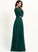 SplitFront Floor-Length Embellishment Fabric Neckline A-Line Silhouette V-neck Length Serena Natural Waist Tea Length Bridesmaid Dresses