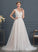 Salome Wedding A-Line Beading Tulle Train Dress Wedding Dresses V-neck Court With