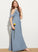 Scoop Junior Bridesmaid Dresses Neck With Bow(s) Cascading A-Line Chiffon Caylee Floor-Length Ruffles