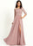 Floor-Length Fabric A-Line Embellishment Silhouette ScoopNeck Length Neckline SplitFront Sloane A-Line/Princess V-Neck Bridesmaid Dresses
