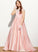 Lace Train Sweep Ball-Gown/Princess Junior Bridesmaid Dresses Ariel Off-the-Shoulder Satin