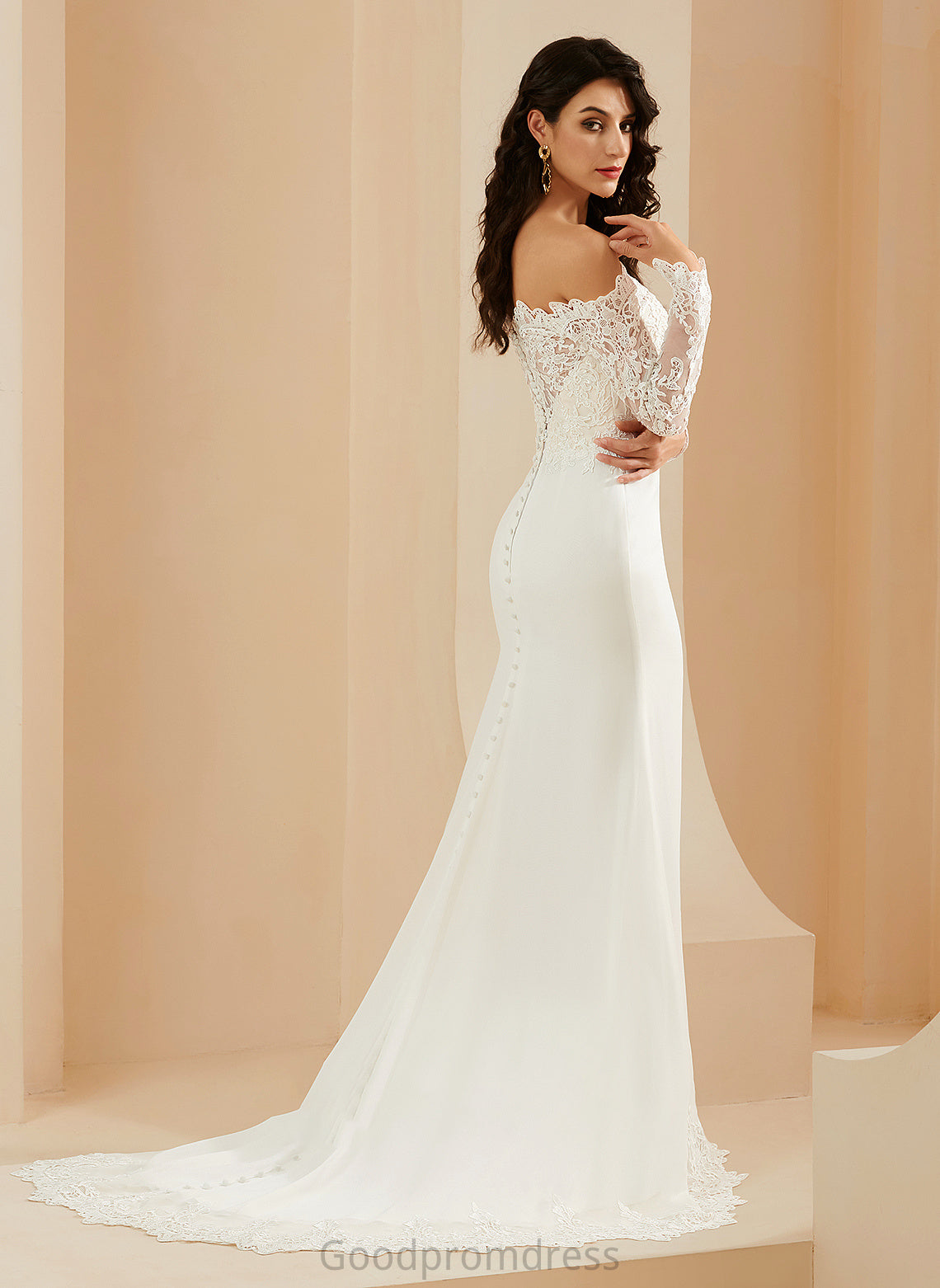 Train Maliyah Wedding Lace Wedding Dresses Court With Off-the-Shoulder Dress Trumpet/Mermaid