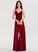 Split Prom Dresses Floor-Length A-Line Front With Velvet V-neck Janiyah