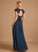 A-Line Fabric Silhouette Floor-Length SplitFront Lace Length Neckline Embellishment V-neck Nia A-Line/Princess Bridesmaid Dresses