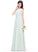 Ruffle Floor-Length Silhouette A-Line Fabric Embellishment Length ScoopNeck Neckline Callie Sleeveless Straps Bridesmaid Dresses
