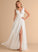Hope Chiffon Dress Floor-Length Front Wedding With Split V-neck A-Line Wedding Dresses