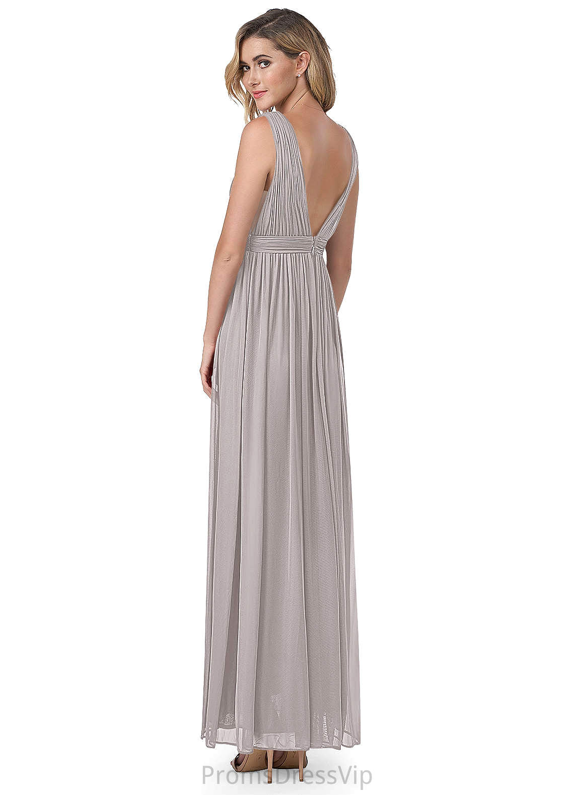 Nicola Natural Waist Sleeveless Floor Length A-Line/Princess V-Neck Bridesmaid Dresses