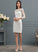 Wedding Dresses Wedding Katharine Sheath/Column Crepe Stretch With Dress Sequins Bow(s) Knee-Length Illusion