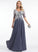 Alexia A-Line Floor-Length With Prom Dresses Sequins V-neck Chiffon Split Front