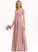 Floor-Length Length Silhouette Embellishment Fabric Neckline V-neck A-Line Ruffle Carissa Natural Waist Scoop Bridesmaid Dresses
