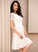 Lace Embellishment Silhouette V-neck A-Line Length Knee-Length Fabric Neckline Mila Natural Waist Floor Length Bridesmaid Dresses