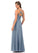 Lina Floor Length Natural Waist A-Line/Princess Spaghetti Staps V-Neck Satin Sleeveless Bridesmaid Dresses