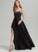 With Neckline Prom Dresses A-Line Satin Front Lexi Split Pockets Floor-Length Square