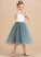 Girl Dress Neck Scoop A-Line Sleeveless Tulle/Lace Flower Girl Dresses Raelynn - Flower Tea-length